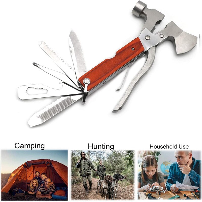 Outdoor Camping Multitools Multifunction Axe Safety Hammer Car Emergency Survival Tools