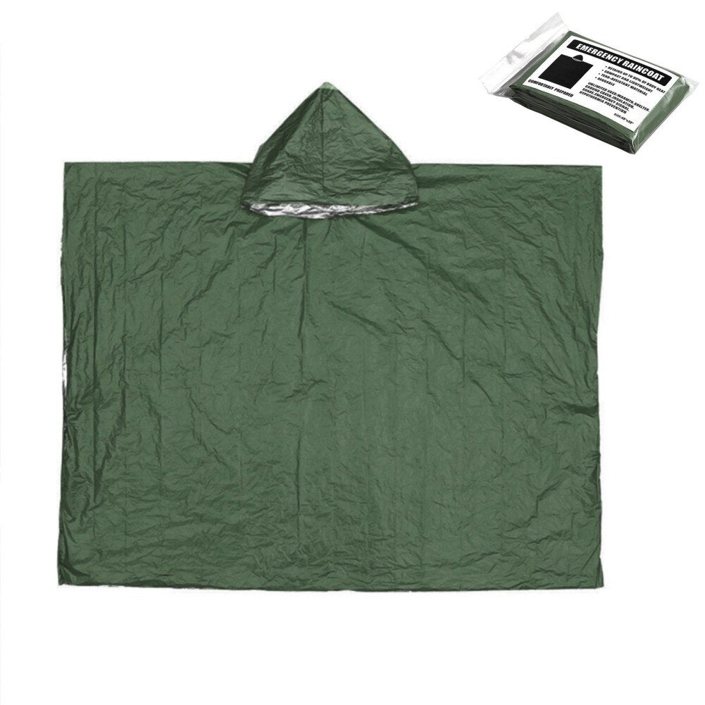 Emergency Raincoat Aluminum Film Disposable Poncho Cold Insulation Rainwear Blankets