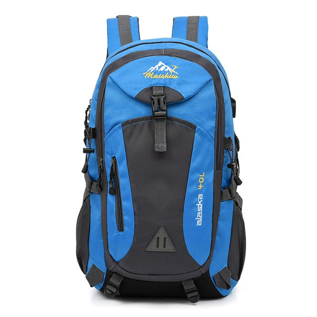 Men's Women's 40L Waterproof Backpack USB Climbing Travel Bag Men Outdoor Sports Camping Hiking