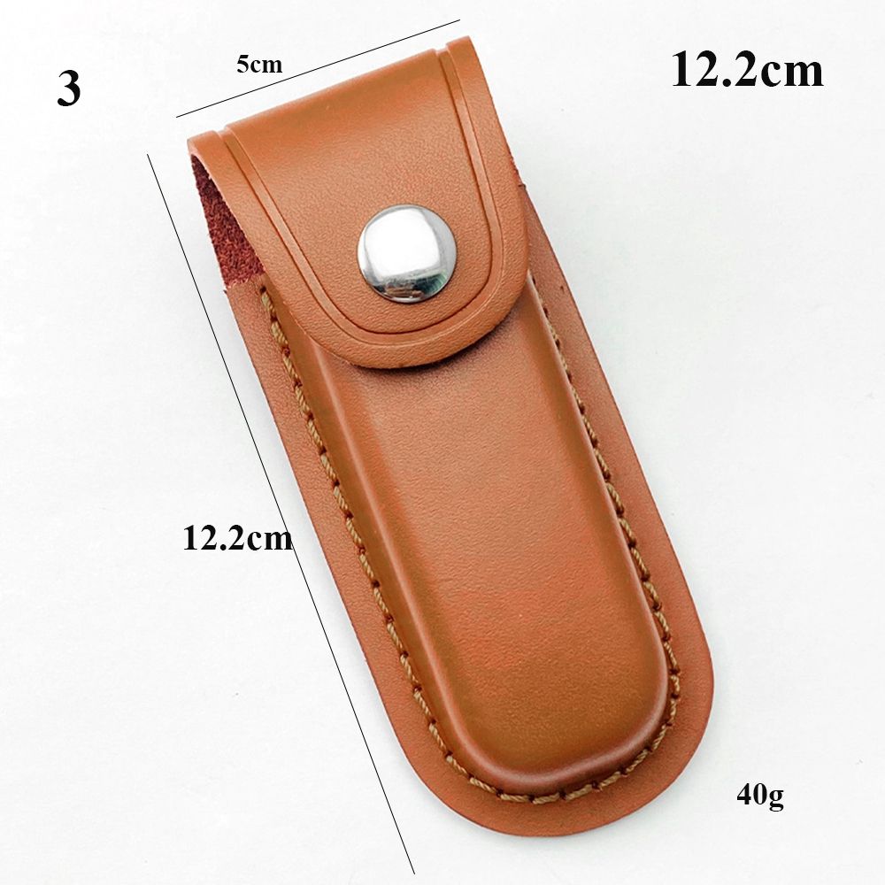 1PC Brown Fold Knife Cover Tool Belt Loop Case Holder Leather Sheath Pocket Hunt Camp Outdoor