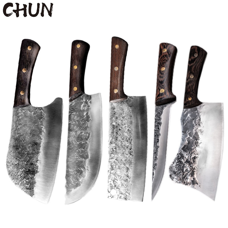 5CR15 Handmade Chopping Cleaver Butcher Knife High Carbon Steel Kitchen Chef Sets Forged