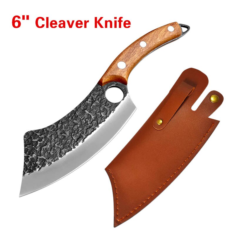 5CR15 Damascus Kitchen Hunting Knife Stainless Steel Boning Meat Cleaver Outdoor