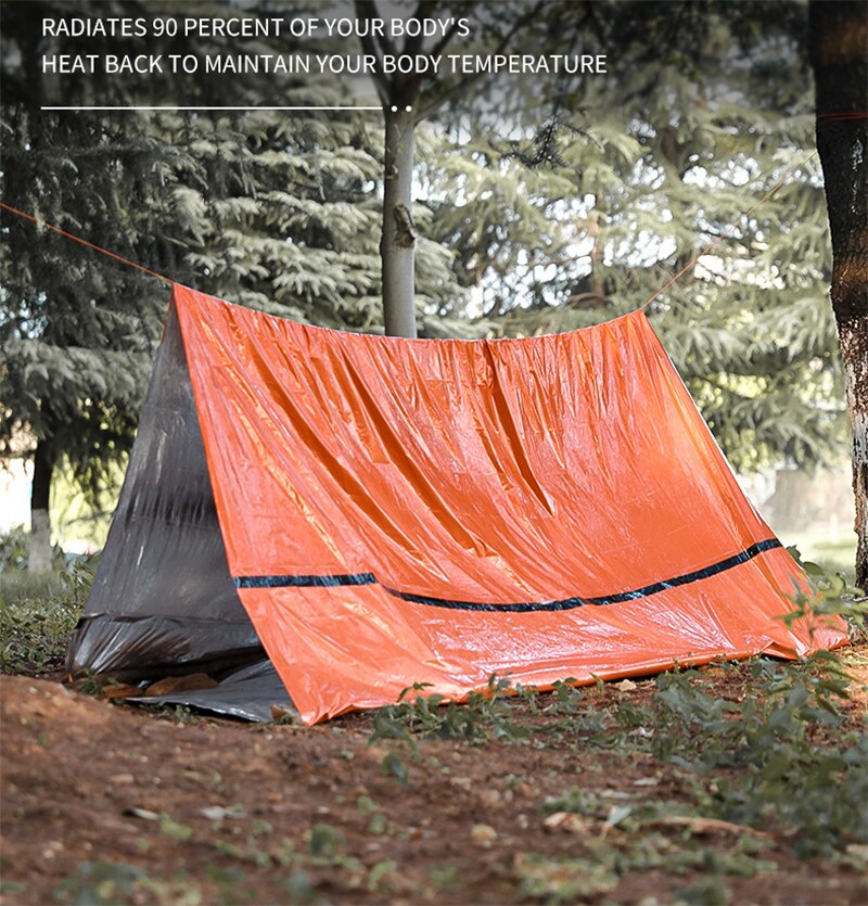 Outdoor Adventure Survival Tent Set 238g Portable Reflective Triangle PE Aluminum Film Warm