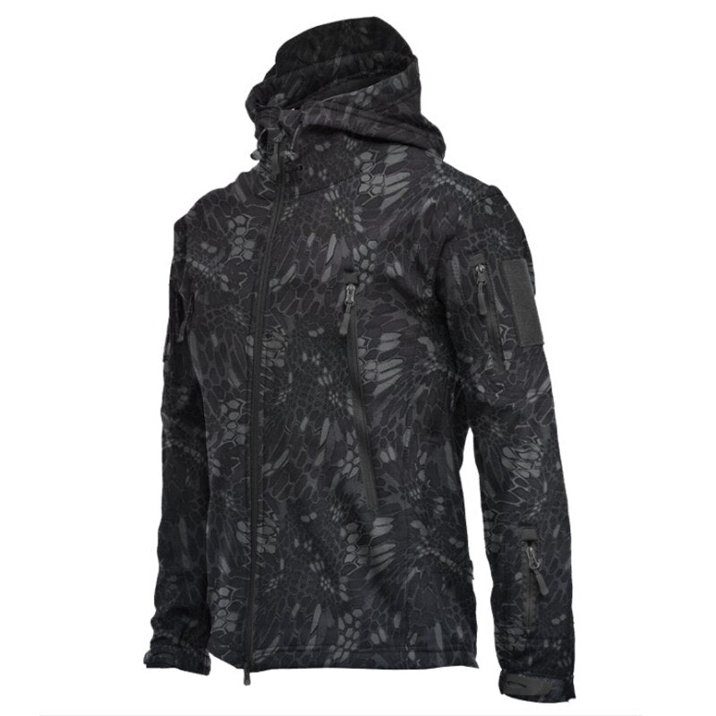 Men's Jacket Soft Shell Shark Skin Fleece Waterproof Windproof Windbreaker Tactical Coat