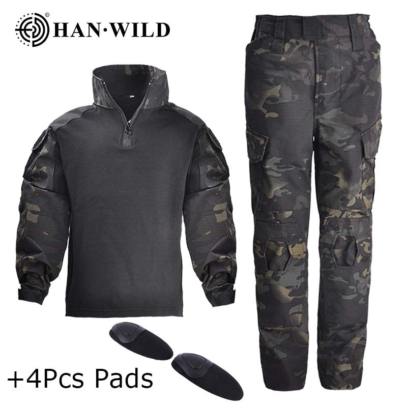 Children's Camo Training Clothes Suit Outdoor Field Camping Hunting Clothes Military Combat