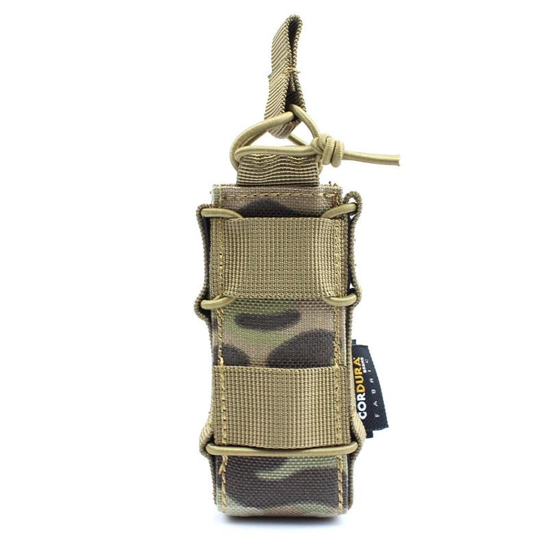 Tactical Magazine Pouch Pistol Single Mag Bag Molle Flashlight Pouch Torch Holder Hunting