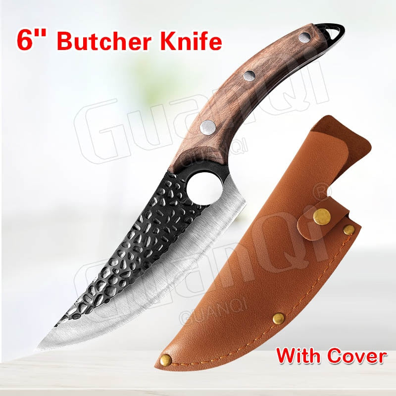 Fish Filleting Knife Stainless Steel Boning Handmade Kitchen Meat Cleaver Camping Cutter Chef Knives