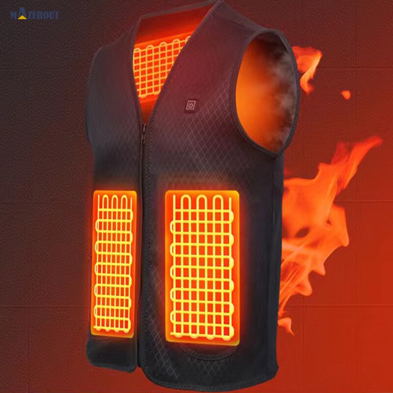 2022 USB Electric Jackets Heated Vest Winter Smart Heating Men Women Thermal