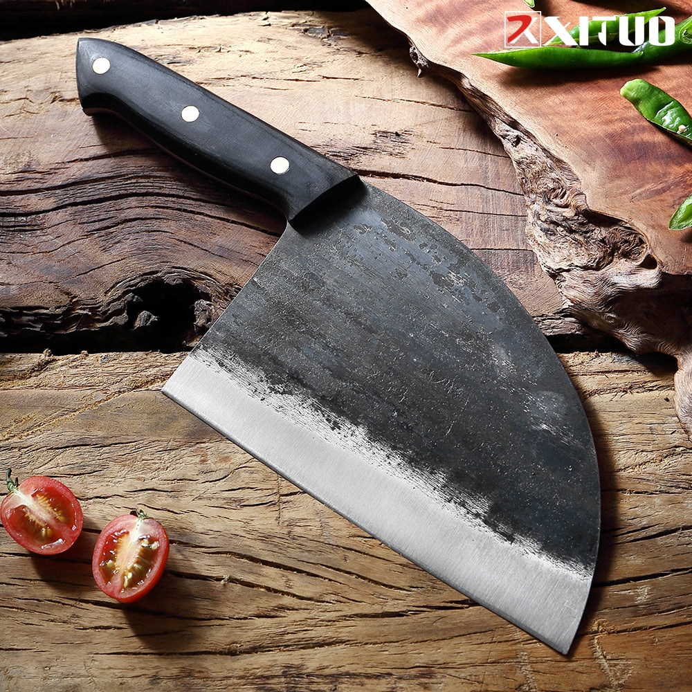 Full Tang Chef Knife Handmade Forged High-carbon Clad Steel Kitchen Knives Cleaver Filleting