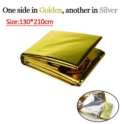 Folding Emergency Blanket Outdoor Survival Rescue Foil Thermal Windproof Keep Warm