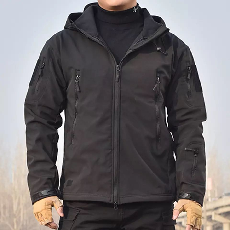 Men's Jacket Soft Shell Shark Skin Fleece Waterproof Windproof Windbreaker Tactical Coat