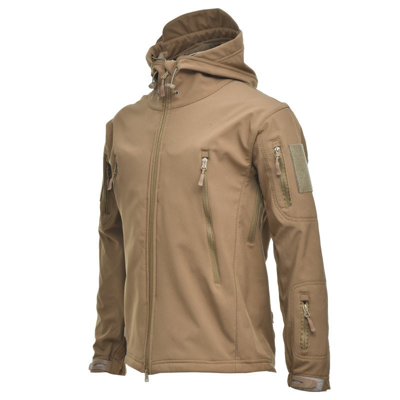 Men's Jacket Soft Shell Shark Skin Fleece Waterproof Windproof Windbreaker Tactical Coat