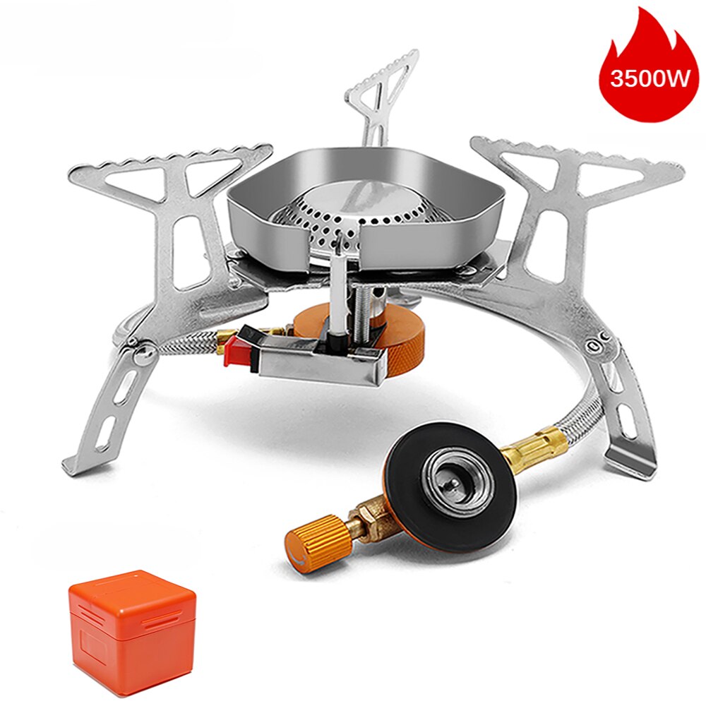 Camping Wind Proof Gas Burner Outdoor Strong Fire Stove Heater Tourism Equipment