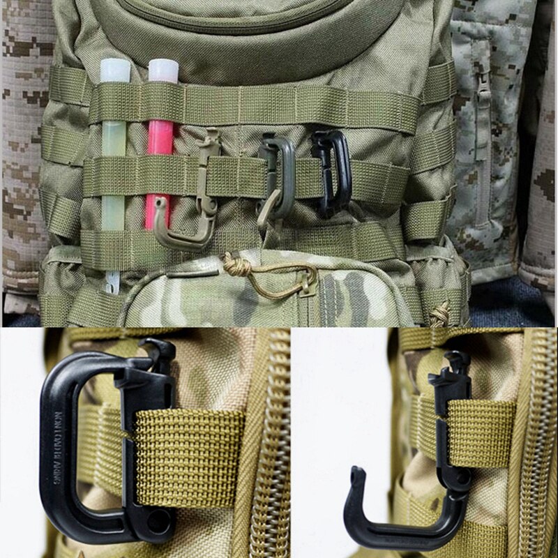 Outdoor Tactical Keychain Tool Camping Equipment Backpack Hook Buckle Survival Safe Tool