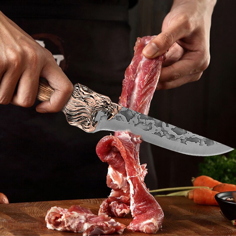 Forged Butcher Kitchen Chef Knife Set Stainless Steel Meat Fish Fruit Vegetables Slicing