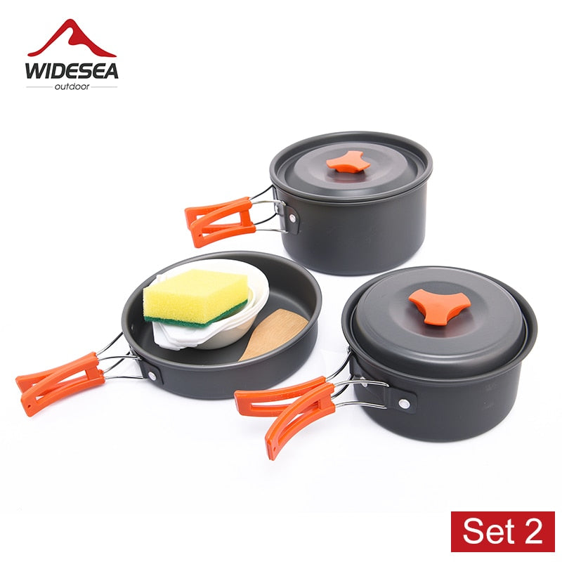 Widesea Camping Tableware Outdoor Cookware Set Pots Tourist Dishes Bowler Kitchen