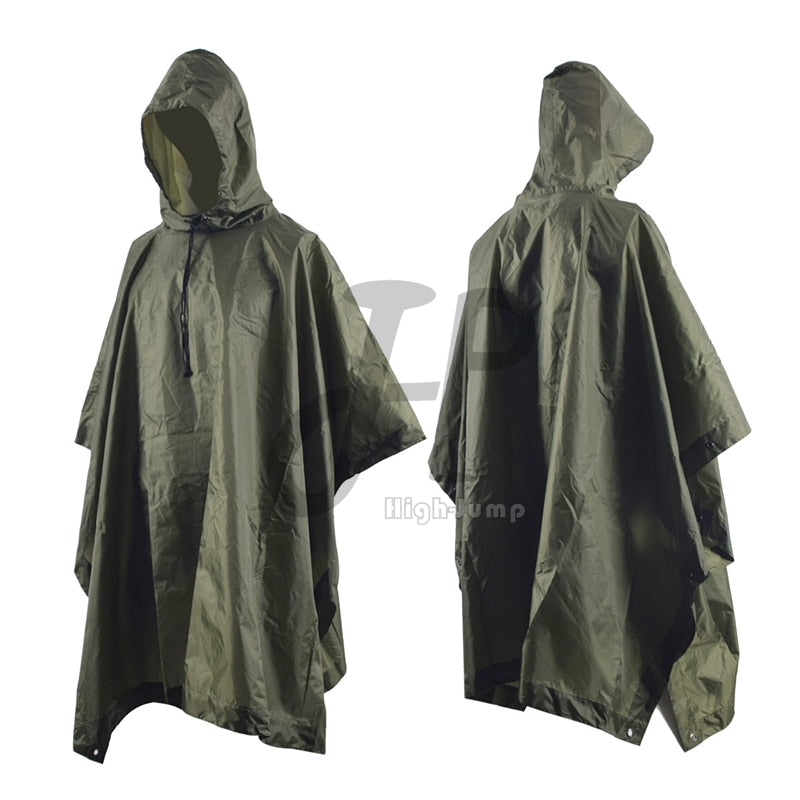 Outdoor Military Breathable Camouflage Poncho Jungle Tactical Raincoat Birdwatching Rain Gear