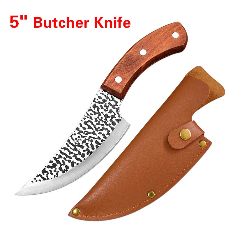 5CR15 Damascus Kitchen Hunting Knife Stainless Steel Boning Meat Cleaver Outdoor