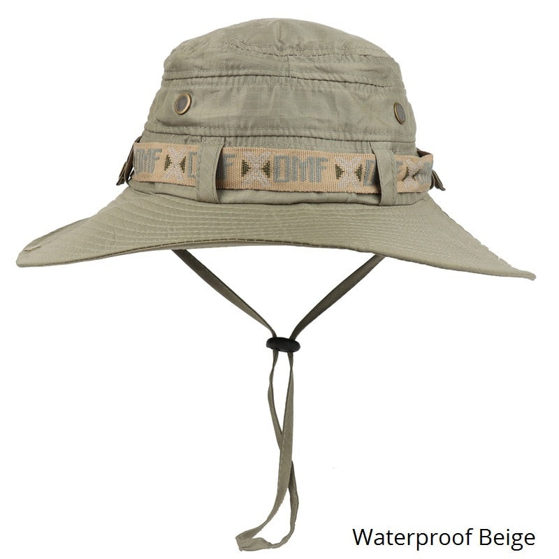 Waterproof Bucket Hat Summer Men Women Boonie Hat Outdoor UV Protection Wide Brim