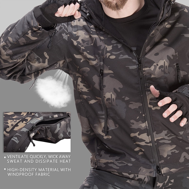 Jackets Soft Shell Hunting Jackets Army Waterproof Camo Uniforme Clothes Safari Windbreaker