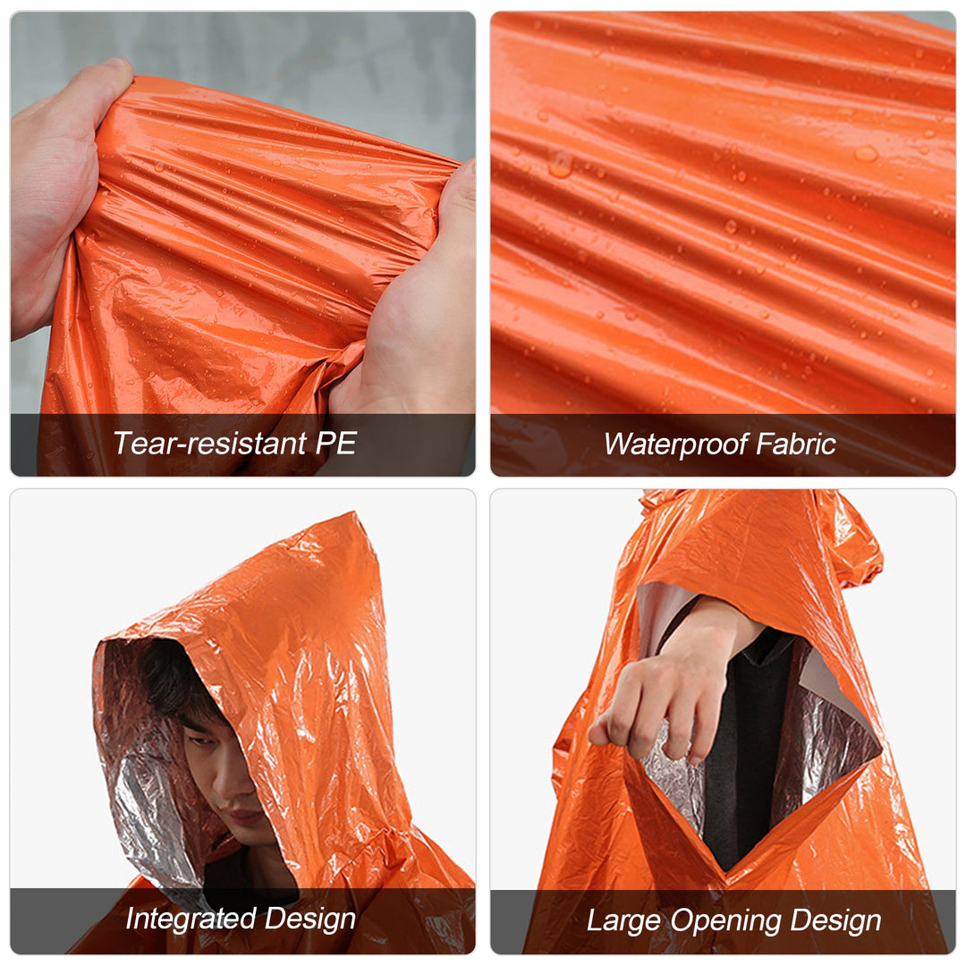 4/8pcs Emergency Rain Poncho Thermal Blanket Poncho Weather Proof Outdoor Survival