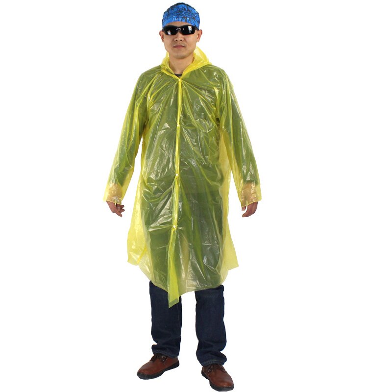 Plastic Rain Cover Portable Rainwear Disposable Outdoor Transparent Raincoat with Hood