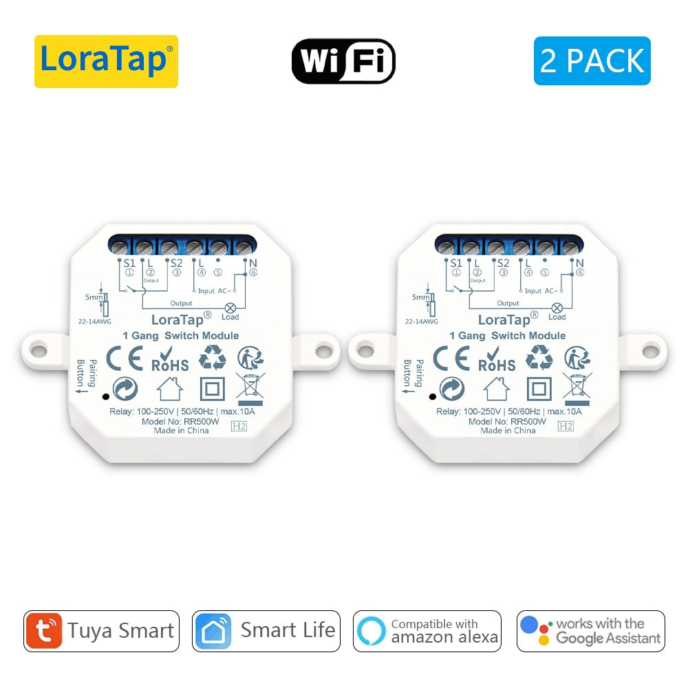 LoraTap Tuya Smart Life Wifi Switch Relay Breaker Module Automation Lighting Google Home Alexa Echo