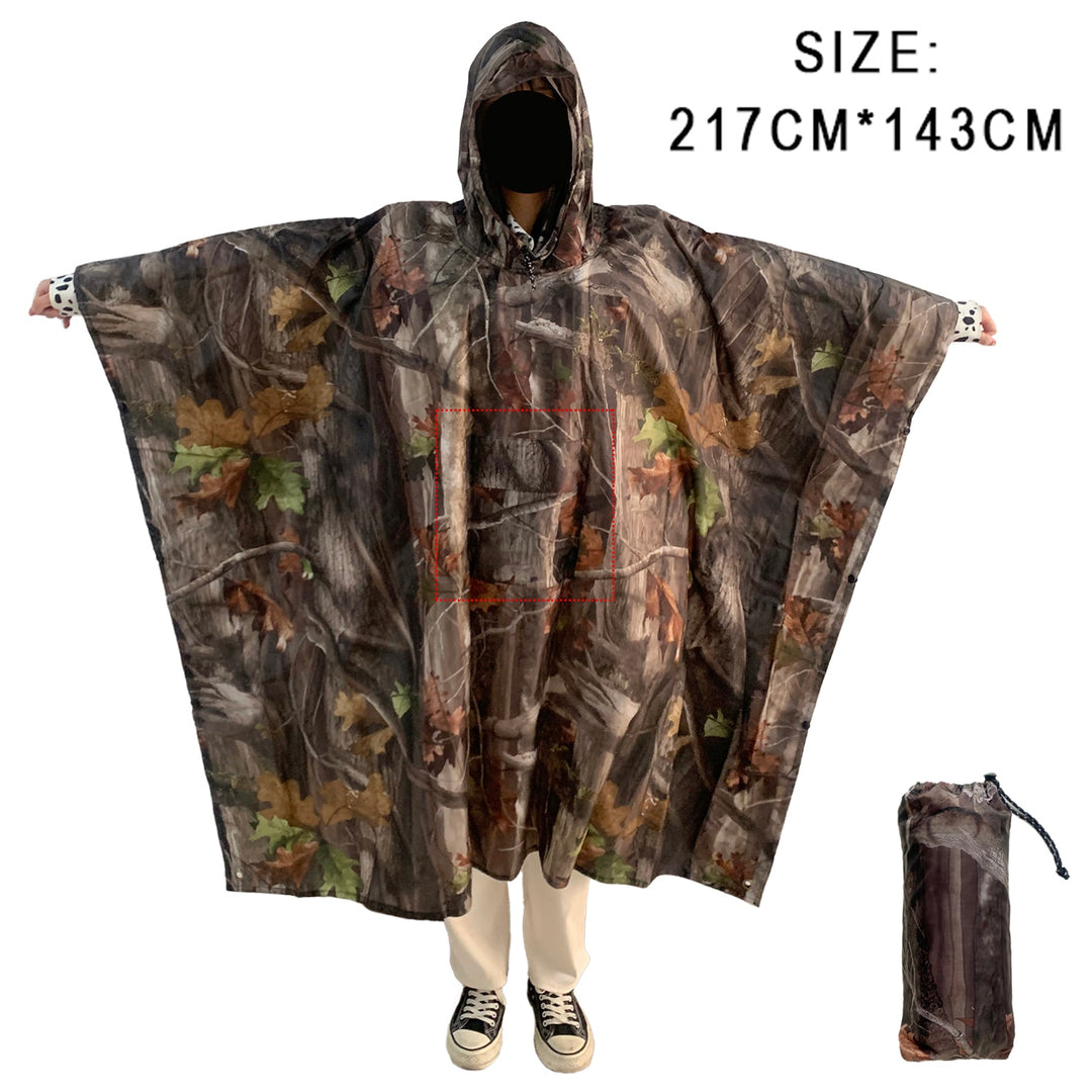 Portable Multifunctional 3 In 1 Rain Coat Hiking Camping Raincoat Poncho Mat Awning Durable