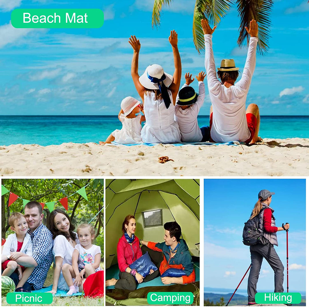 Beach Blanket Waterproof Sandproof Pocket Beach Mat Folding Camping Mattress Portable