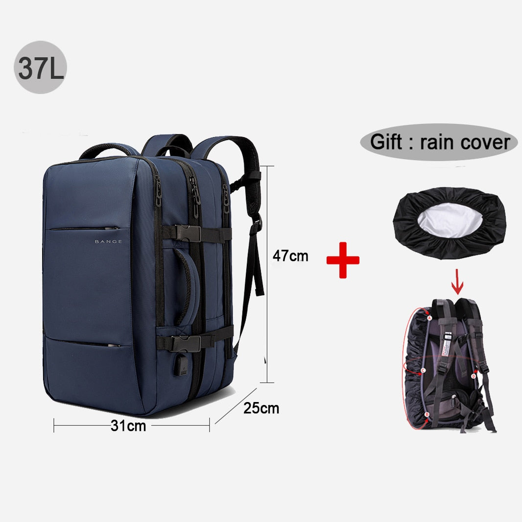 Travel Backpack Men Business Aesthetic School Expandable USB Bag Large Capacity