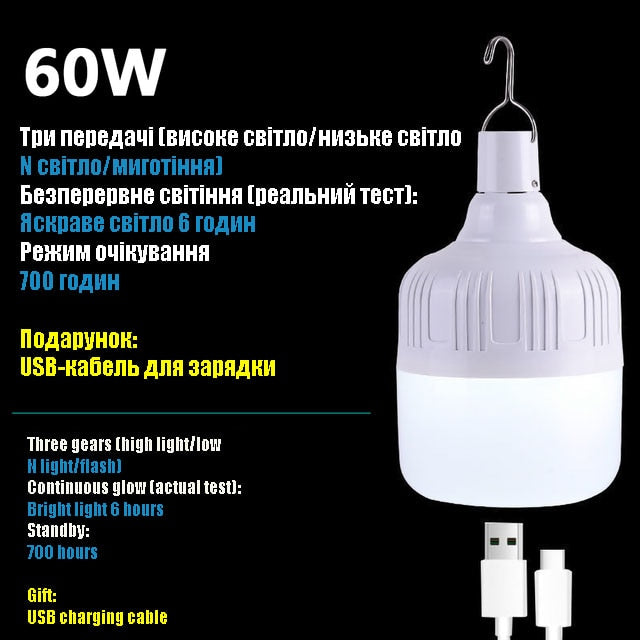 Camping Lights Rechargeable lamp Led Light Lantern Emergency Bulb High Power Tents Lighting