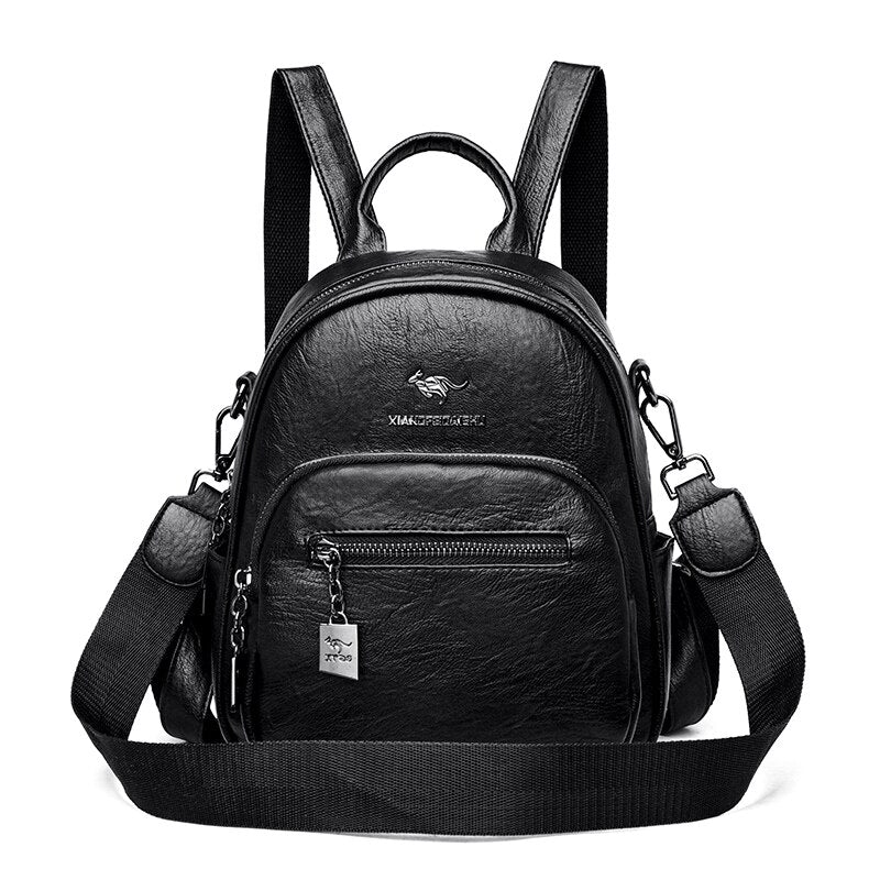 Multifunction Small Backpacks For Girls Soft Leather Shoulder Fashion Brand