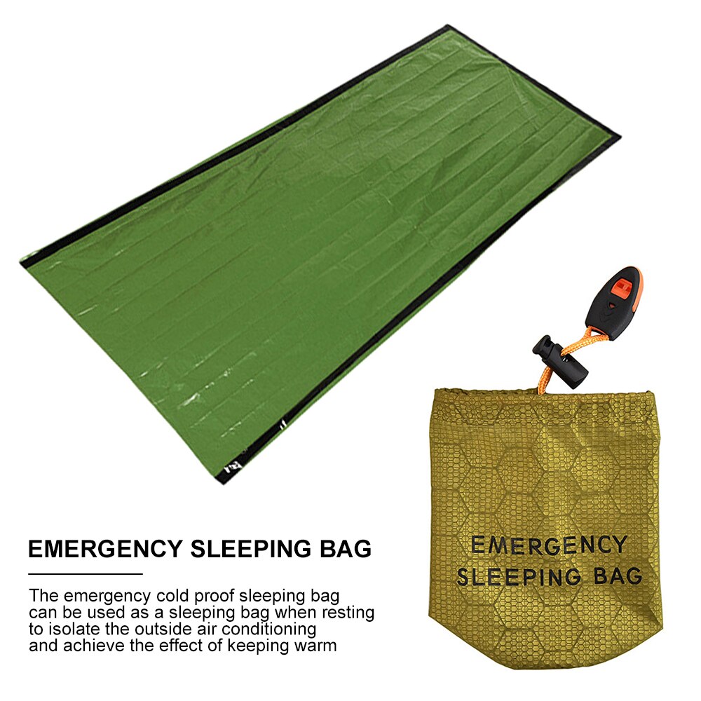 Outdoor Bivy Emergency Sleeping Bag Camping Survival Thermal Blanket Waterproof PE