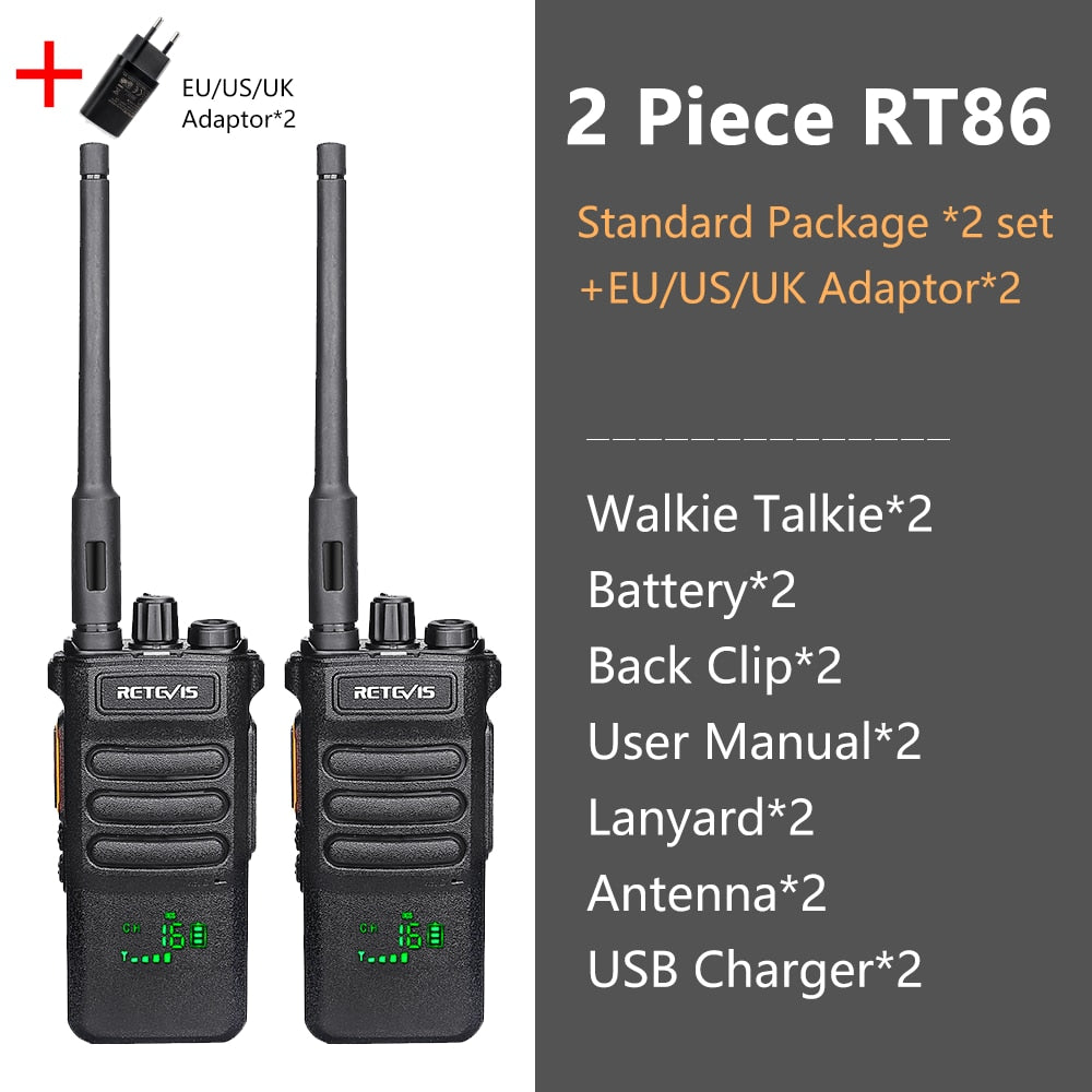 10W Retevis Walkie Talkie Long Range RT86 Walkie-talkies 1/ 2 pcs Two-way radio Powerful