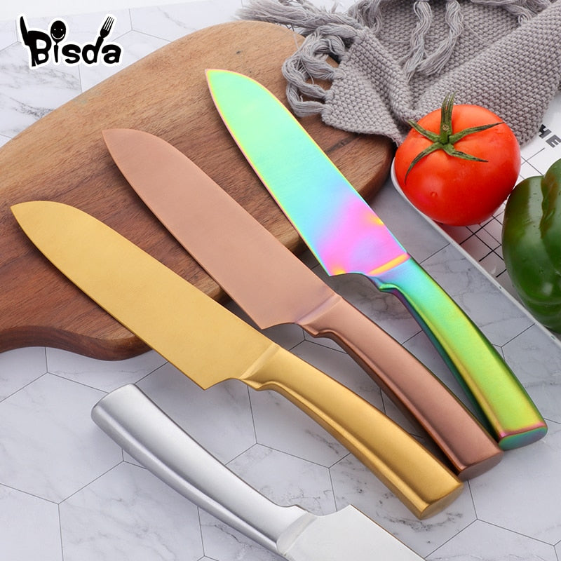 Santoku Sharp Cleaver Stainless Steel Chef Knives Fruit Paring Knives Meat Fish Fillet Knife