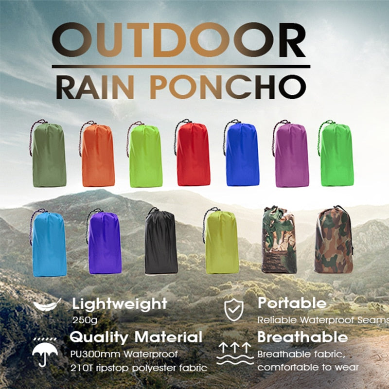 3 in 1 Portable Sunshade Camping Tarp Ground Mat Raincoat Outdoor Waterproof Rain