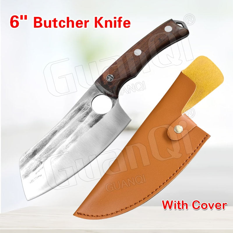 Fish Filleting Knife Stainless Steel Boning Handmade Kitchen Meat Cleaver Camping Cutter Chef Knives