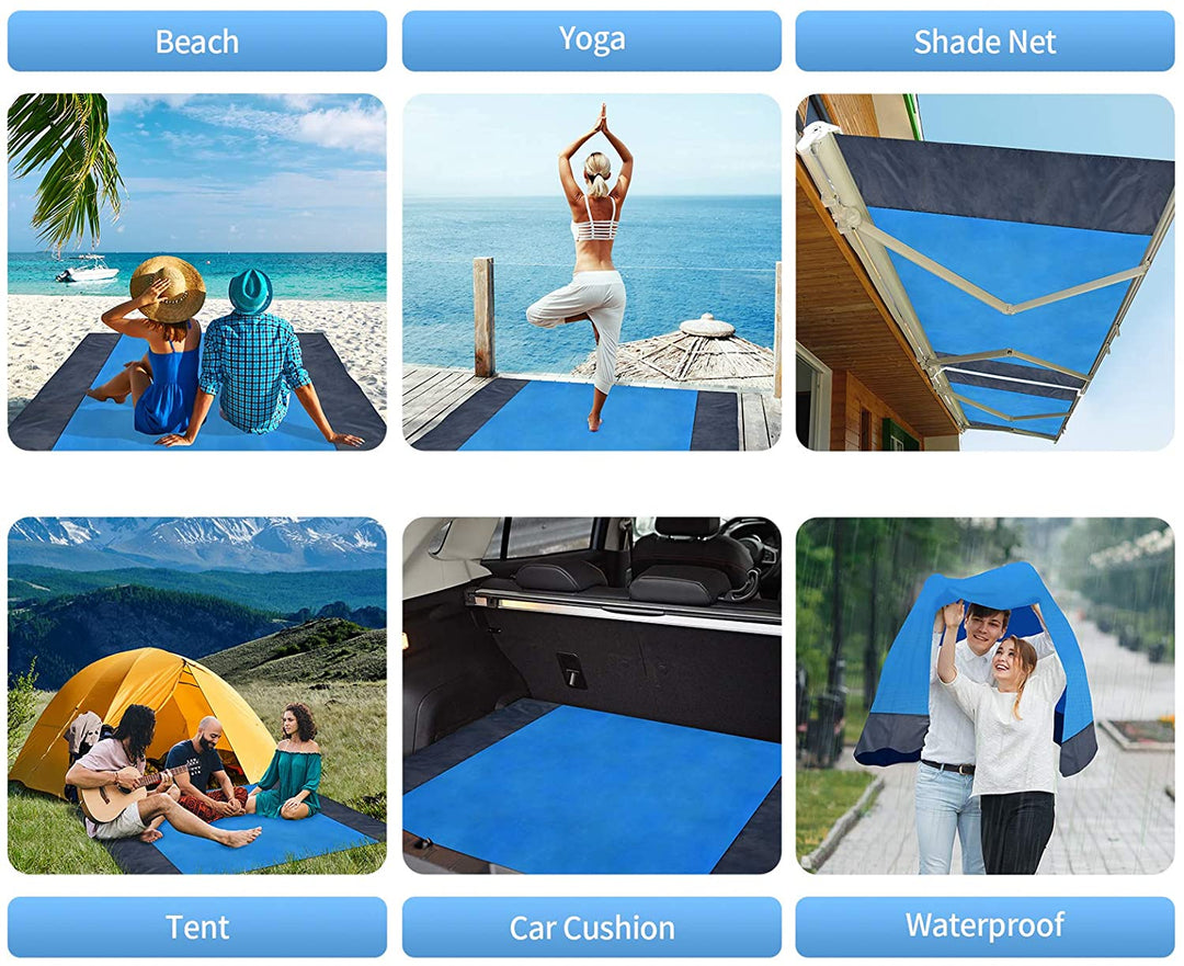 2x2.1m Waterproof Pocket Beach Blanket Folding Camping Mat Mattress Portable