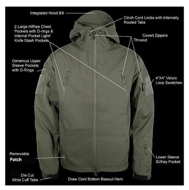 V4.0 Waterproof Soft Shell Tactical Jackets Outdoor Hunting Sports Army SWAT Military Training