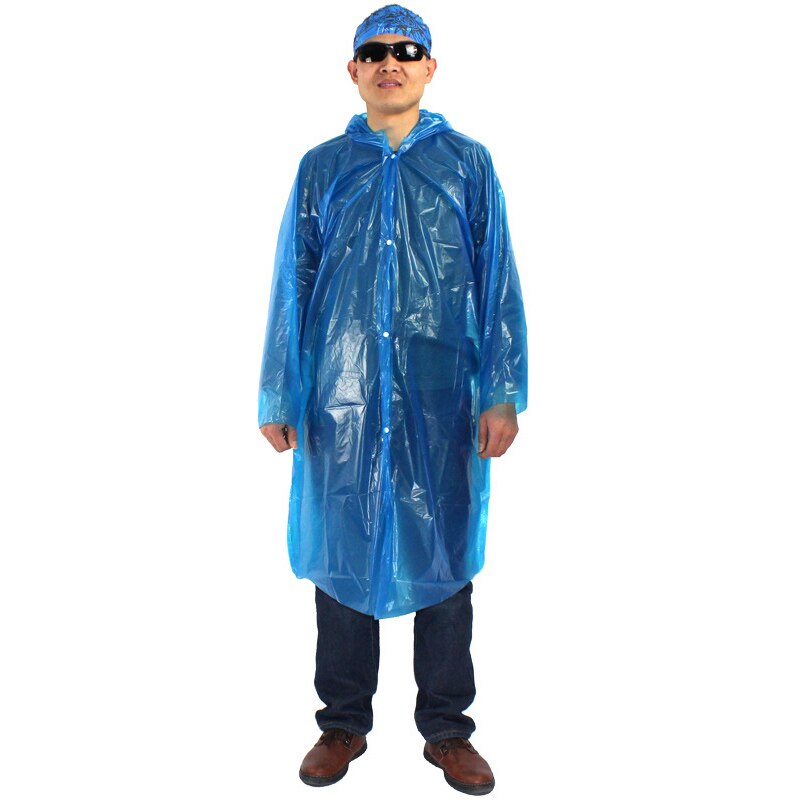 Plastic Rain Cover Portable Rainwear Disposable Outdoor Transparent Raincoat with Hood