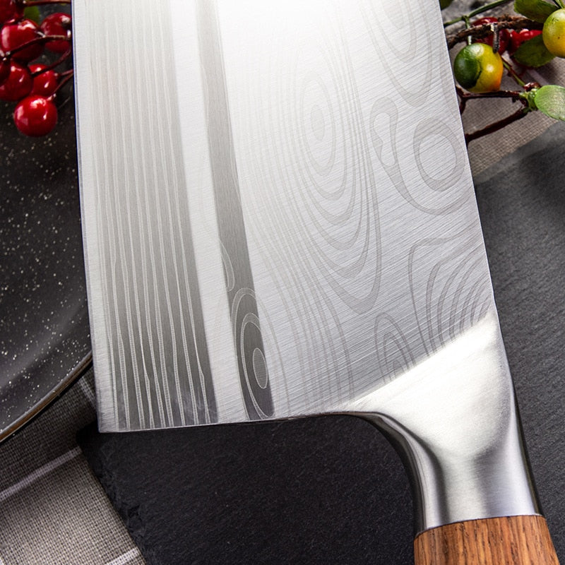 SHUOJI Chinese Slicing Knives Super Sharp Blade Vegetable Meat Fish Knife 4Cr14 High