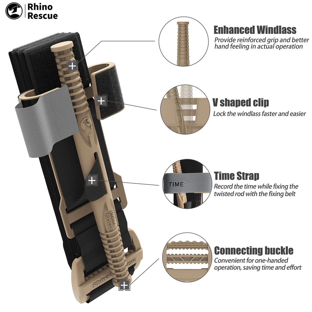 Rhino Rescue Military Tourniquet Medical Autdoor Emergency Tactical Fast Hemostasis Easy