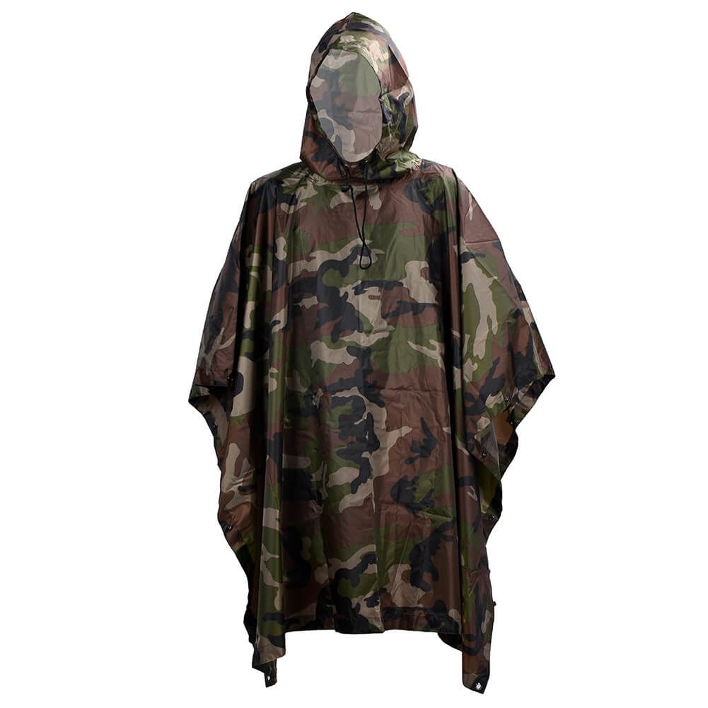 Outdoor Hooded Breathable Rainwear Camo Poncho Army Tactical Raincoat Camping Hiking Gears