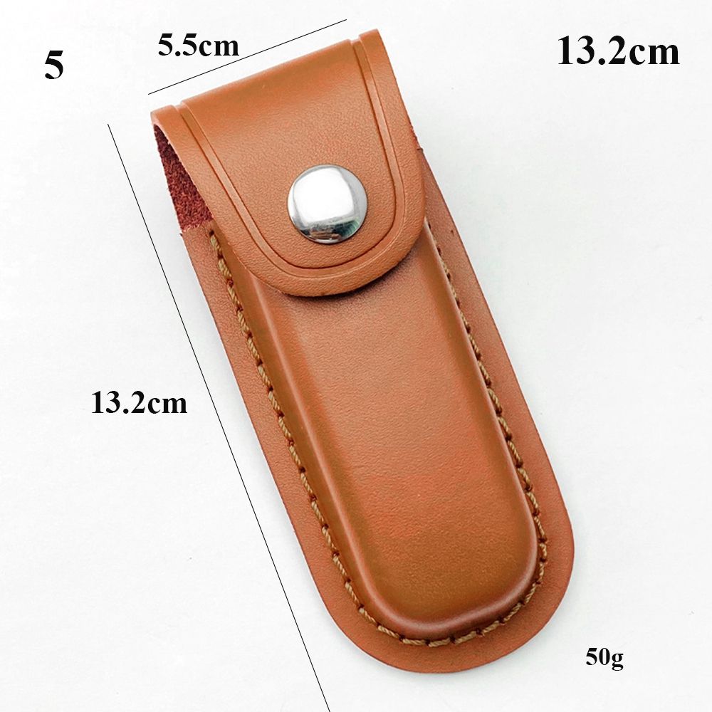 1PC Brown Fold Knife Cover Tool Belt Loop Case Holder Leather Sheath Pocket Hunt Camp Outdoor