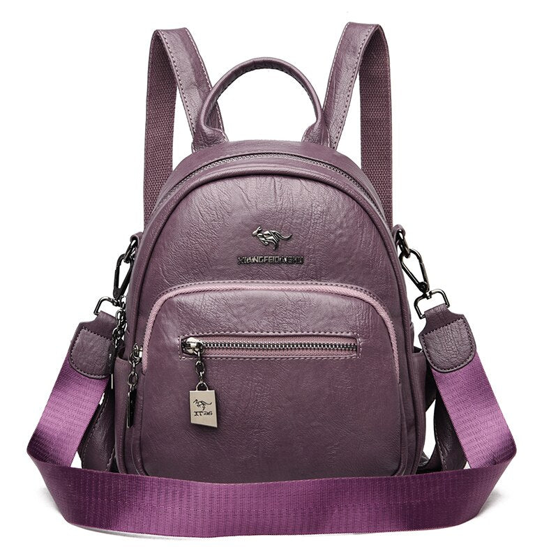 Multifunction Small Backpacks For Girls Soft Leather Shoulder Fashion Brand