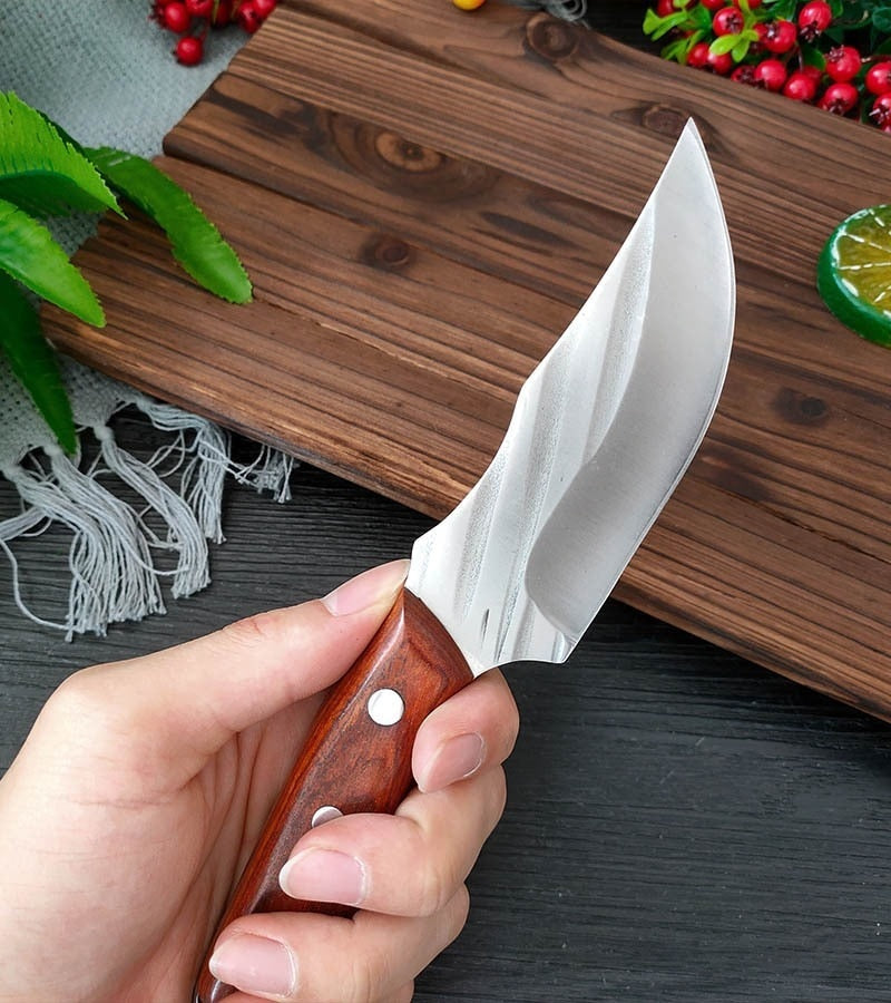 Meat Cleaver Knife Hand Forged Stainless Steel Camping Survival Hunting Knife Fruit Butcher Boning Kitchen Chef