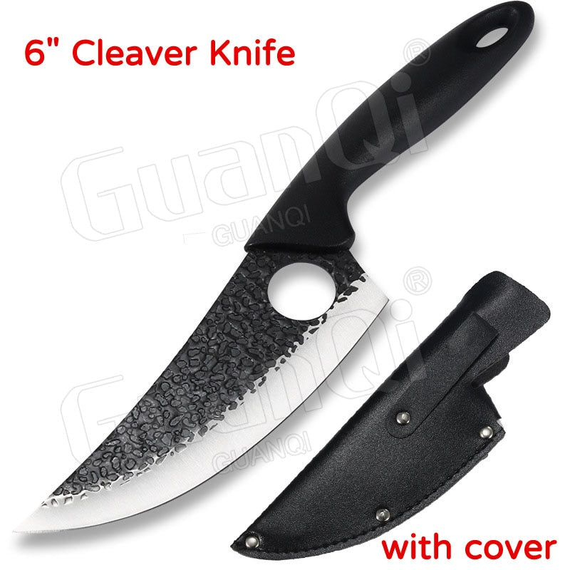 Fish Filleting Knife Stainless Steel Boning Handmade Kitchen Meat Cleaver Camping Cutter Chef Knives