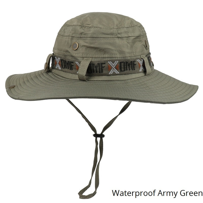 Waterproof Bucket Hat Summer Men Women Boonie Hat Outdoor UV Protection Wide Brim