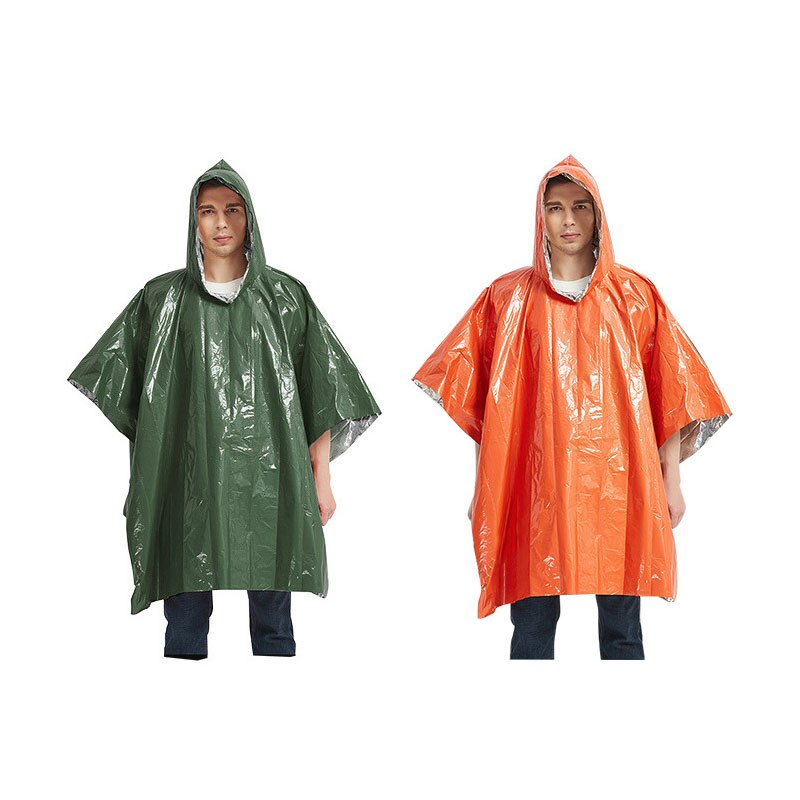 MENFLY Emergency Thermal Raincoat Portable Survival Rain Poncho Camping Travel Foldable Safety