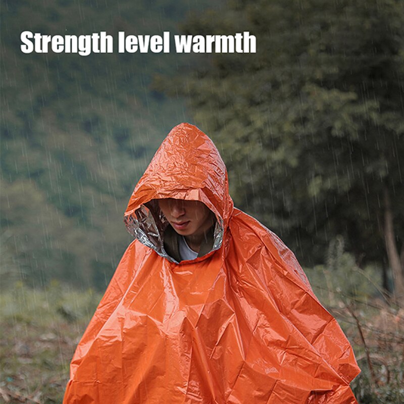 Emergency Waterproof Raincoat Aluminum Film Poncho Cold Insulation Rainwear Blankets